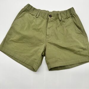 Bearbottom Olive Green Men's Flat Front Cotton Blend Shorts w/Slight Stretch-M